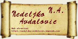 Nedeljko Avdalović vizit kartica